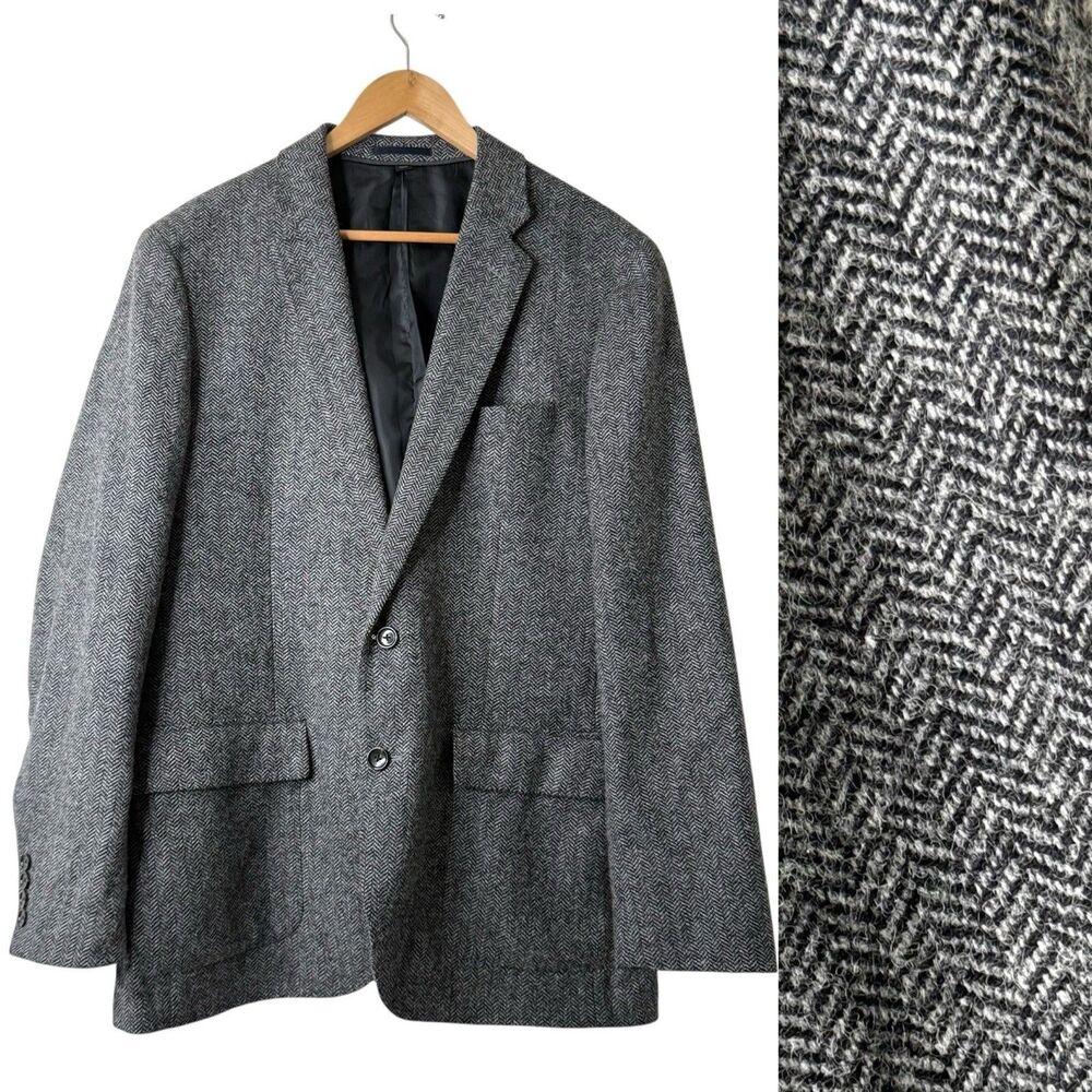 J.Crew Ludlow Blazer Mens 42R Gray English Herringbone Tweed Moon Wool Blend